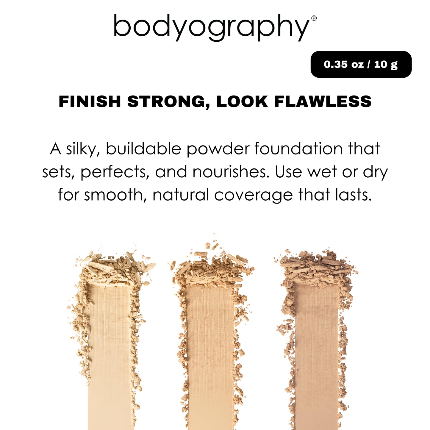 Bodyography Every Finish Micro-Fine Pressed Powder, Dark | Multipurpose Face Powder with Ceramide 2 and Dermaxyl | Lightweight, Silky Texture | For Smooth, Flawless Skin