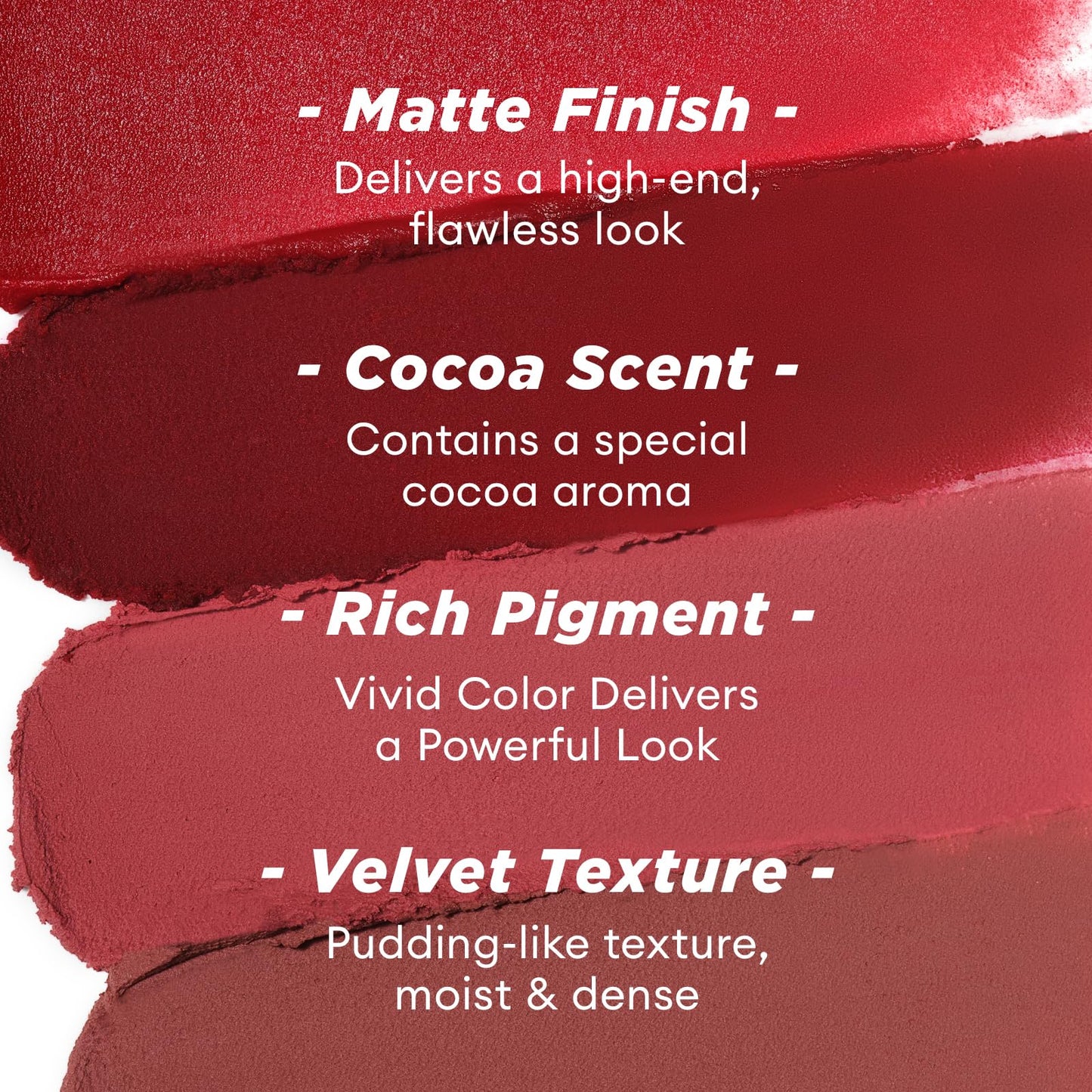ITY Velvet Matte Finish Lip Stain-Mousse Textured Lip Clay, Red Shade, Conceals Lip Lines, Rich Pigment Lip Tint Lipsticks, 0.14 oz (4g) in Ruby