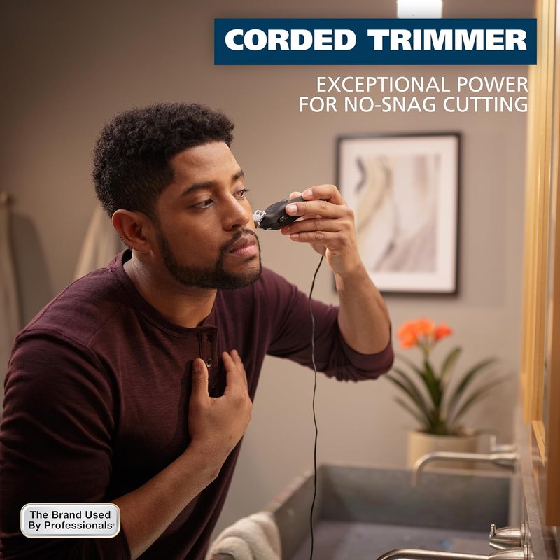 Wahl T-Pro Men's Beard Trimmer - Corded Precision Outlining with Diamond Finished T Blade | Model 9307-300