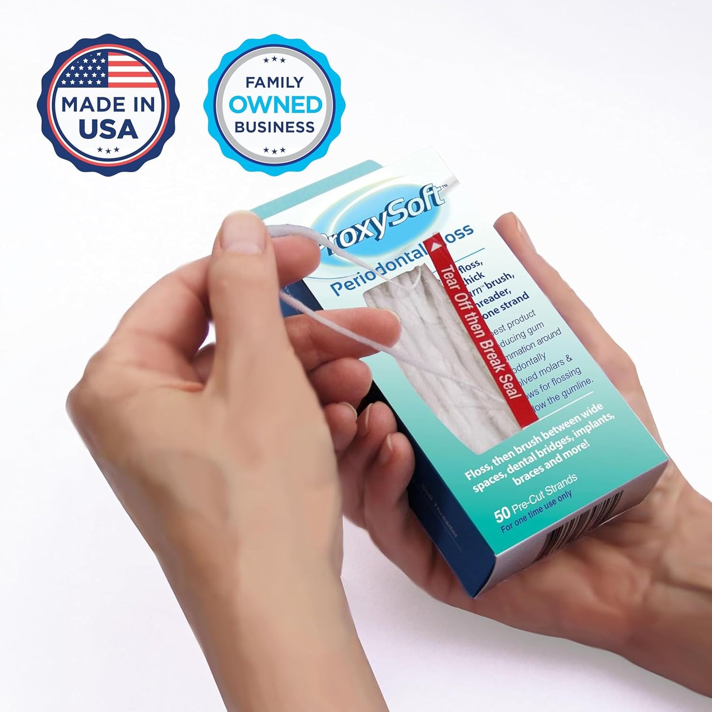 Periodontal Floss - 5-Pack of 250 Strands for Effective Dental Care