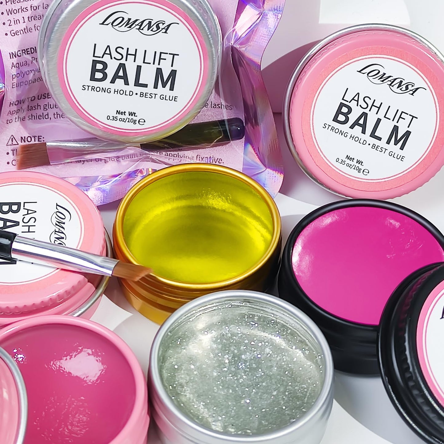 Lomansa Lash Lift Glue Korean Lash Lift Balm Glue Eyelash Perm Balm Fruit Flavor Lifting Curling Gel for Lash Perm Kit 10g (Rose)