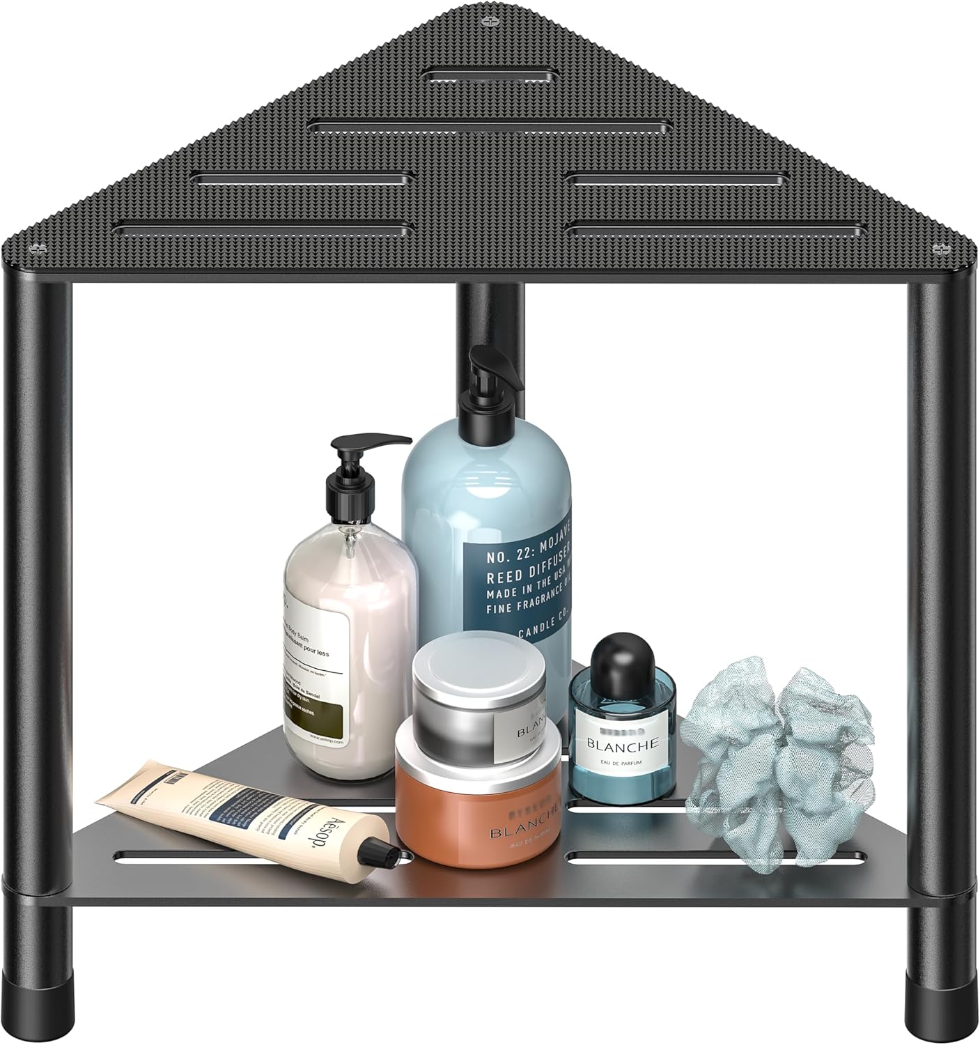 Stainless Steel Shower Stool - Large Corner Shower Bench with Storage Shelf | 15.4'' Height, Ideal for Shaving Legs