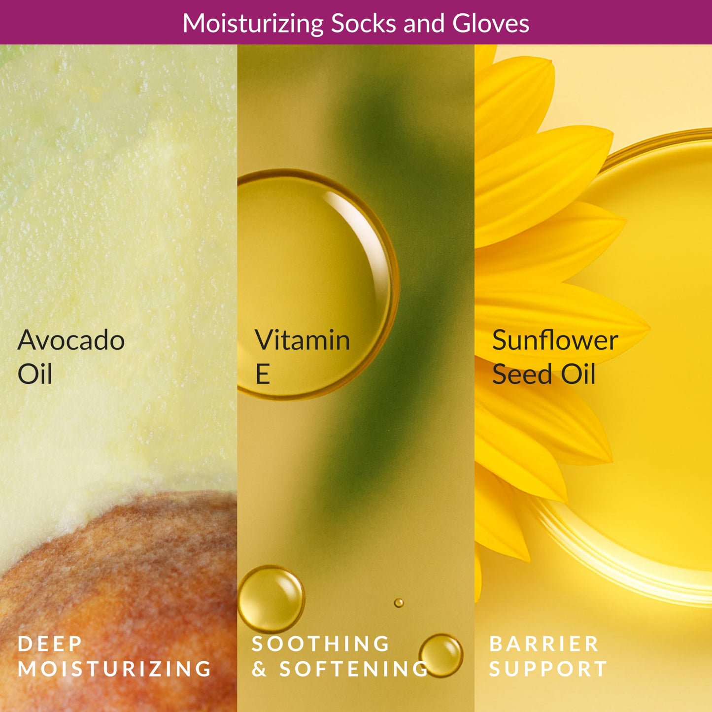 Epielle Moisturizing Hand & Foot Masks, Soften Dry Skin with Sunflower Seed Oil & Vitamin E, Self Care Gifts for Women, Spa Kit, 6 Moisturizing Gloves & 6 Moisturizing Socks