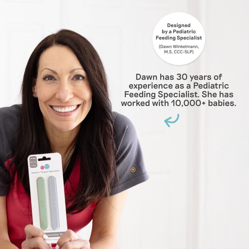 ezpz Baby-Led Toothbrush (Sage) - 3 Months + - 100% Silicone Infant Toothbrush with Sensory Bumps - Cleans Gums + New Teeth - Improves Hand-to-Mouth Coordination, Self-Feeding Skills