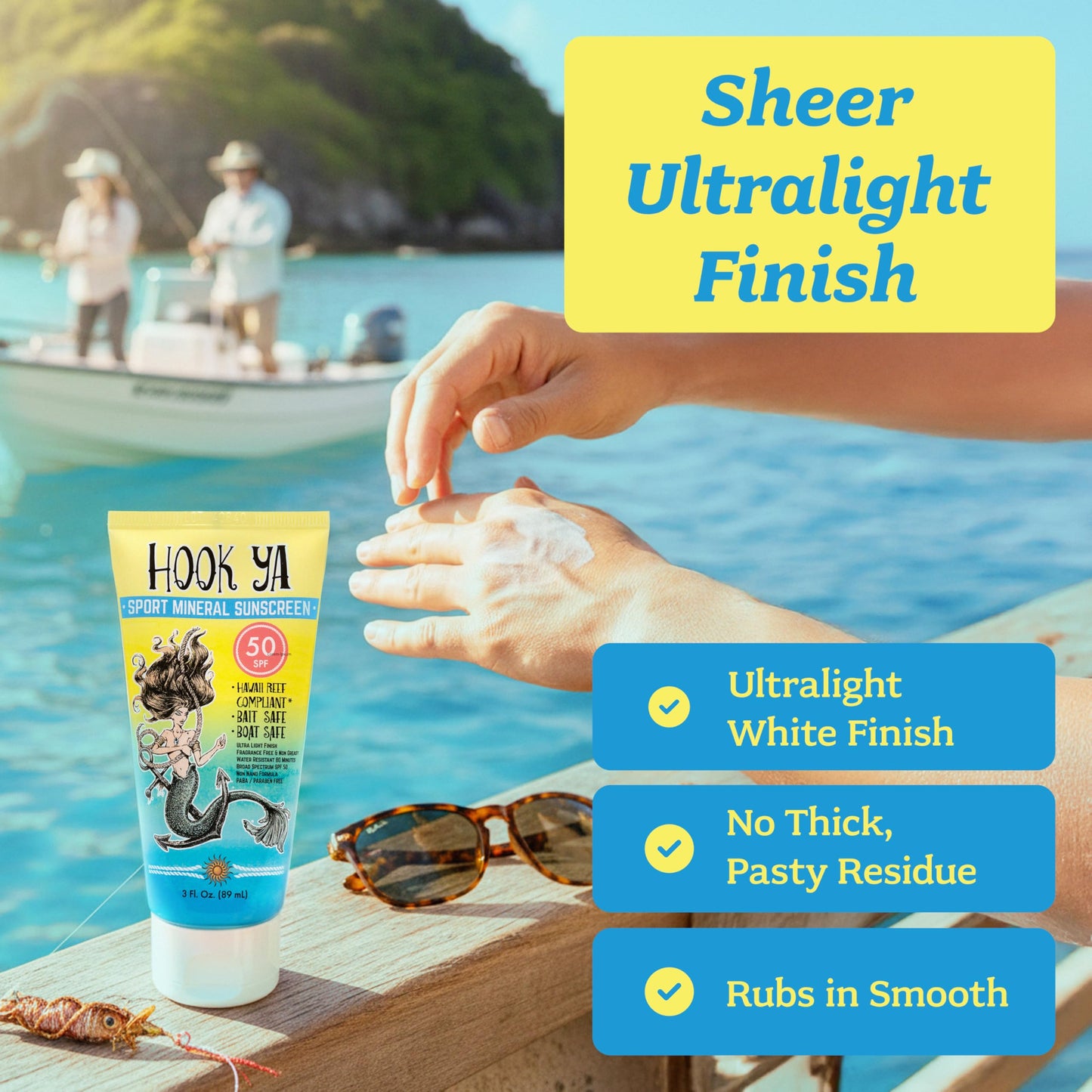 Hawaii Reef Compliant, Non-Nano Mineral Sunscreen 3oz Travel Size, (2) Pack 6oz Total, UVA/UVB Protection, Octinoxate-Oxybenzone Free, No Fragrance, PABA-Paraben free, Made in USA