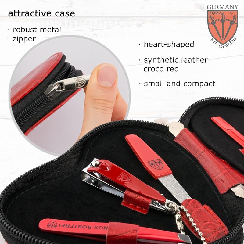 5-Piece Manicure Pedicure Grooming Kit - Professional Nail Care Set with Leather Case | Gift Box Included