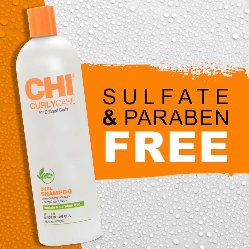 CHI CurlyCare Curl Shampoo - Hydrating Formula for Frizz Control & Elasticity | 25 Oz