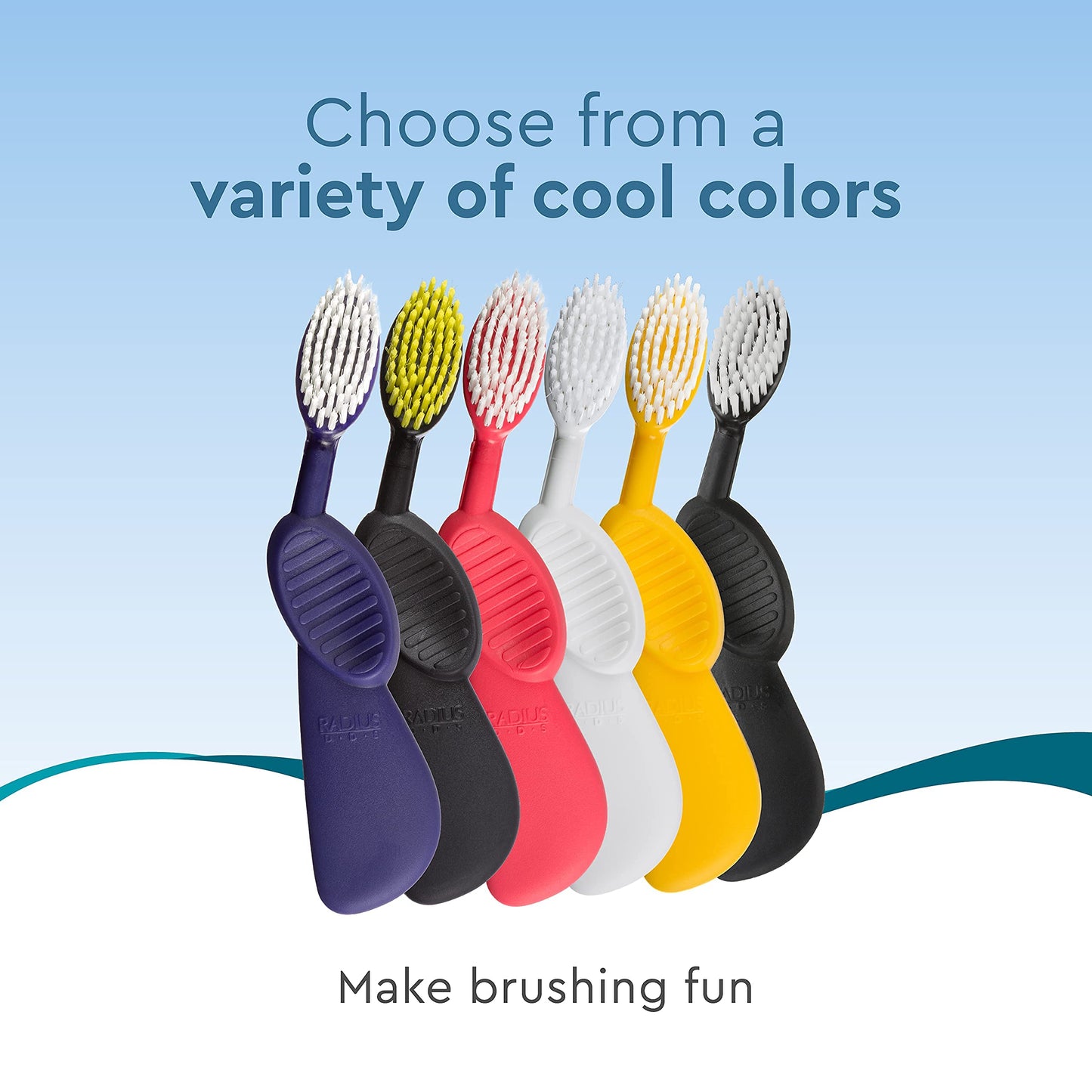 RADIUS Toothbrush Flex Brush BPA Free & ADA Accepted Designed to Improve Gum Health & Reduce Gum Issues - Right Hand - Purple/Watermelon/Mint - Pack of 3