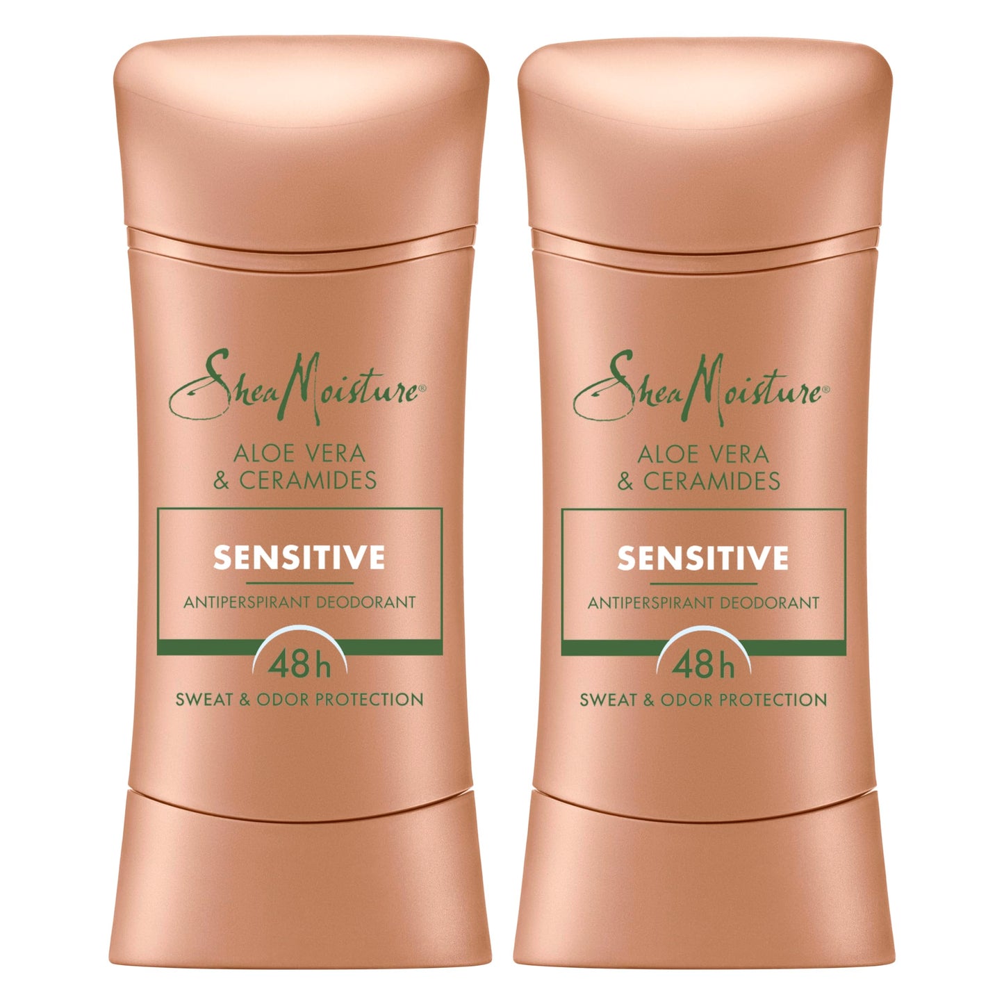 SheaMoisture Antiperspirant Deodorant Stick Sensitive Aloe Vera & Ceramides 2 Count for 48HR Sweat & Odor Protection with No Parabens & No Mineral Oil 2.6 oz