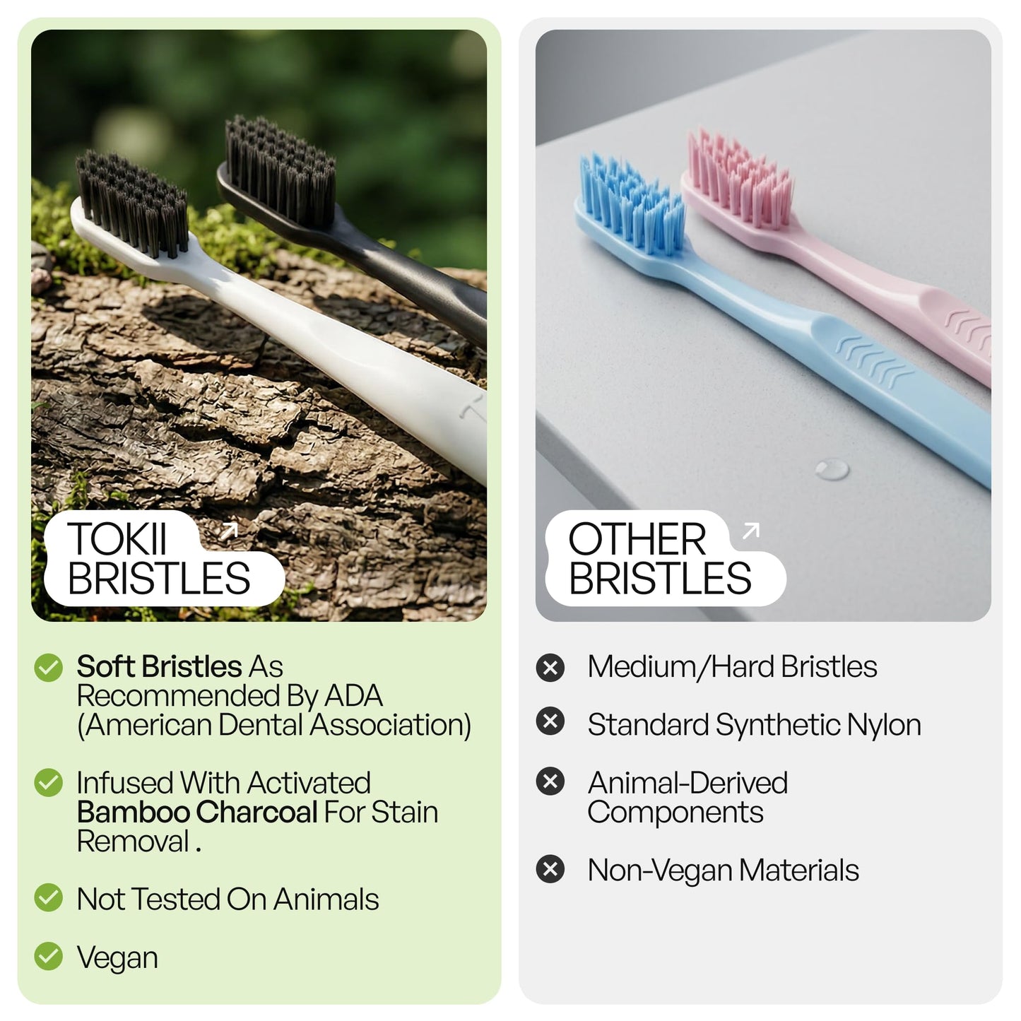 TOKII Tongue Scraper & Tongue Cleaner for Adults - Charcoal Infused Ultra Soft Bristles, Fights Bad Breath Naturally Includes Travel Toothbrush, Hygienic Stand and Waterproof Pouch (Black, Pack of 1)