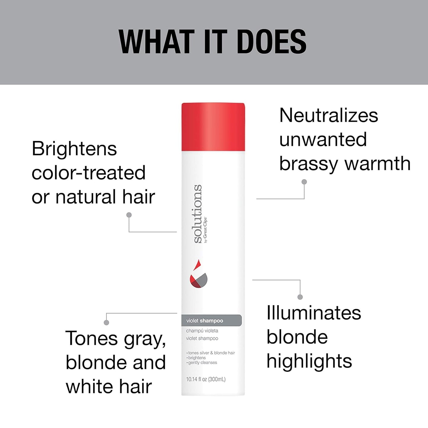 Violet Toning Shampoo for Blonde, Gray & White Hair - 10oz | Enhances Color & Shine