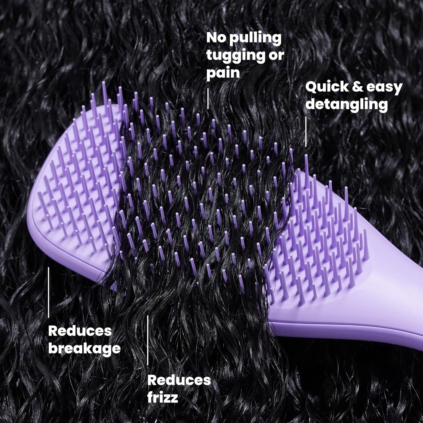 Tangle Teezer Ultimate Detangler Hair Brush - Reduces Frizz & Breakage for 3C to 4C Curly Hair | Purple Passion