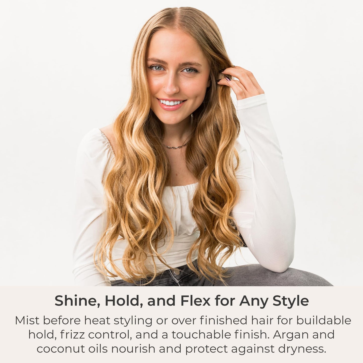 Cibu Flexible Finishing Spray - Humidity-Resistant for Shine and Protection - Long-Lasting Firm Finishing Hold Hair Spray for Heat Styling & Humidity Control w/ Argan and Coconut Oils - 8oz
