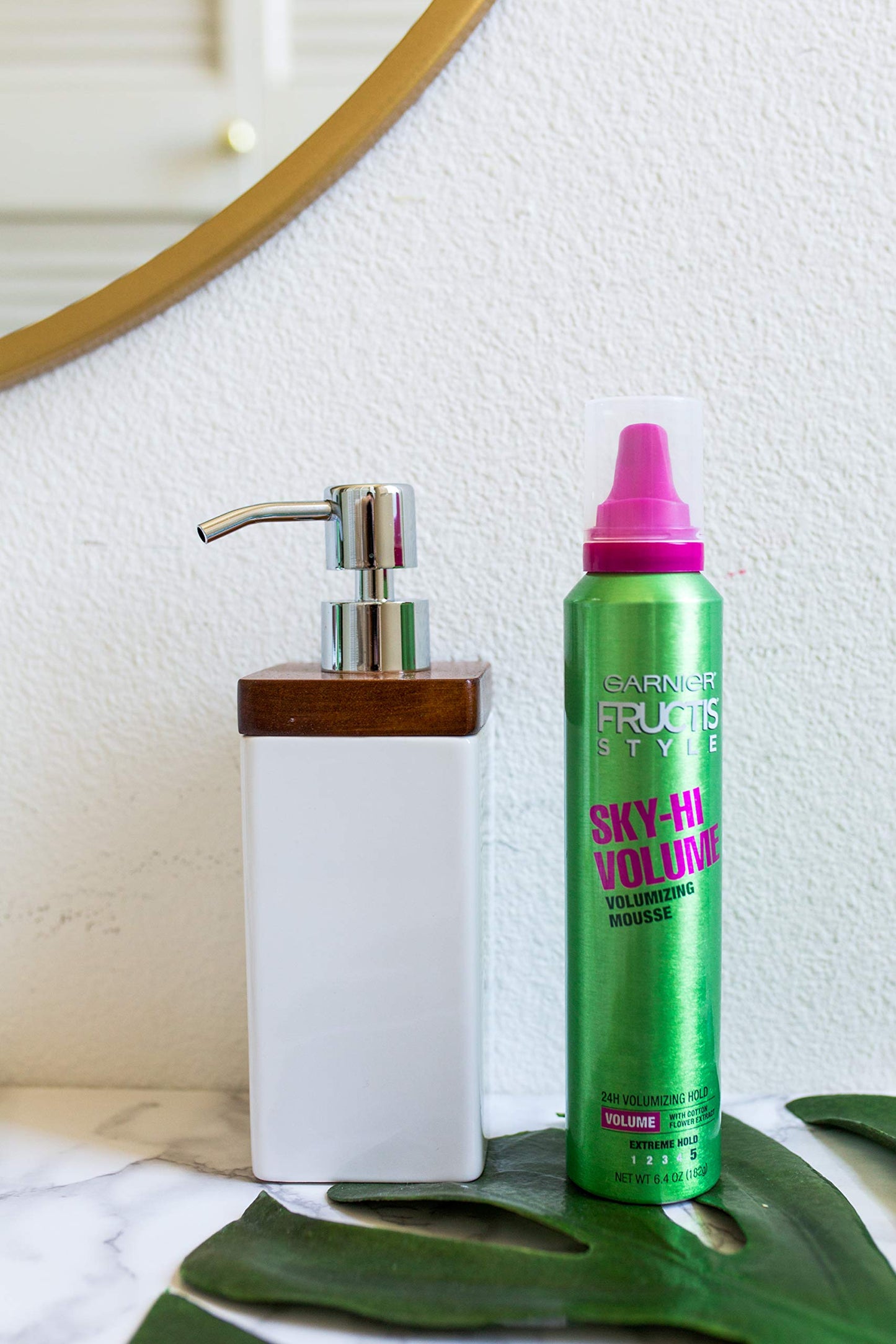 Garnier Fructis Style Sky-Hi Volume Mousse, All Hair Types, 6.4 oz. (Packaging May Vary)