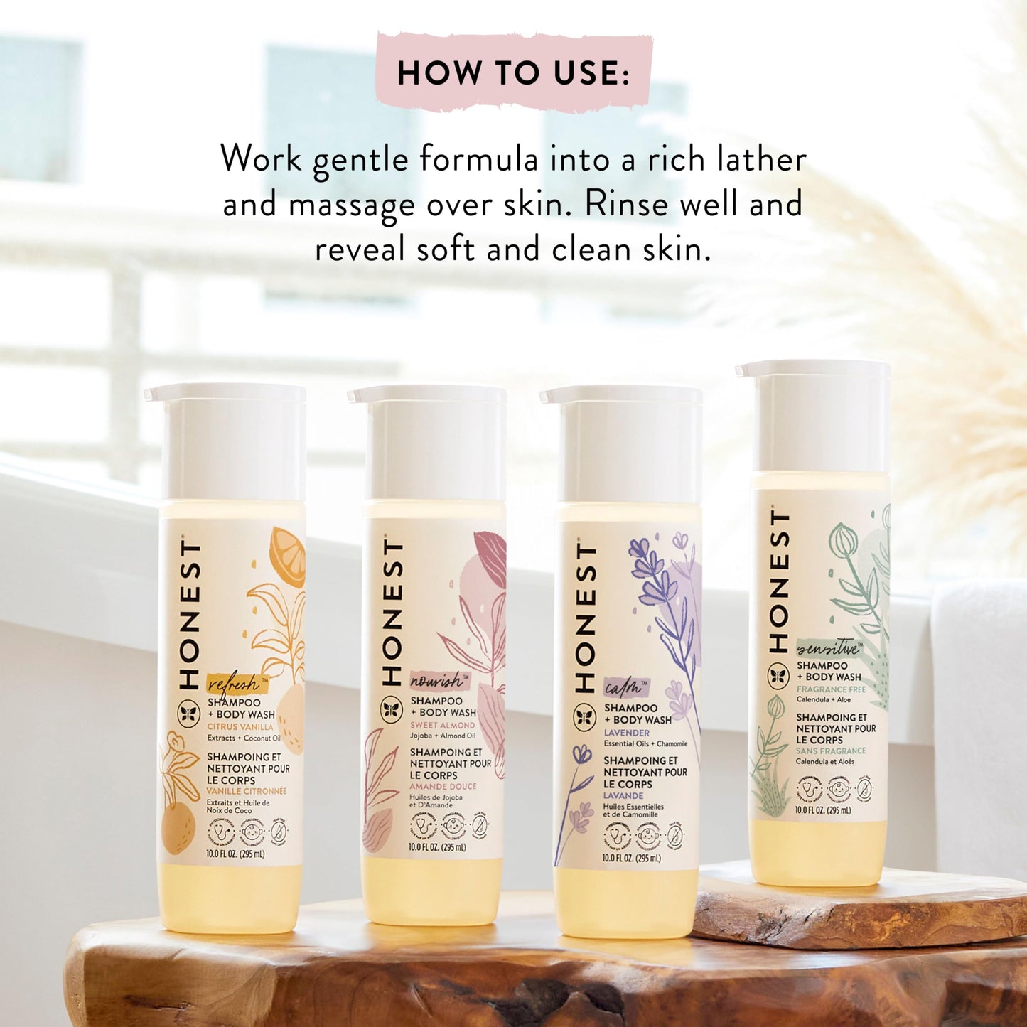 The Honest Company Fragrance Free Bundle for Sensitive Skin | 2-in-1 Cleansing Shampoo + Body Wash and Silicone Free Conditioner | Naturally Derived, Tear free, Hypoallergenic | 20 fl oz