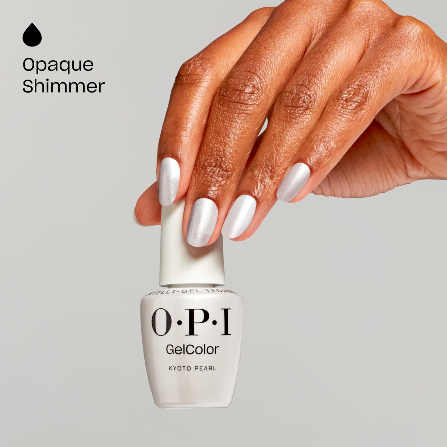 OPI GelColor Kyoto Pearl | Opaque Soft White Pearl Shimmer LED Cure Gel Nail Polish | Salon-Quality Shine, Long-Lasting Wear | Vegan & HEMA Free | 0.5 Fl Oz