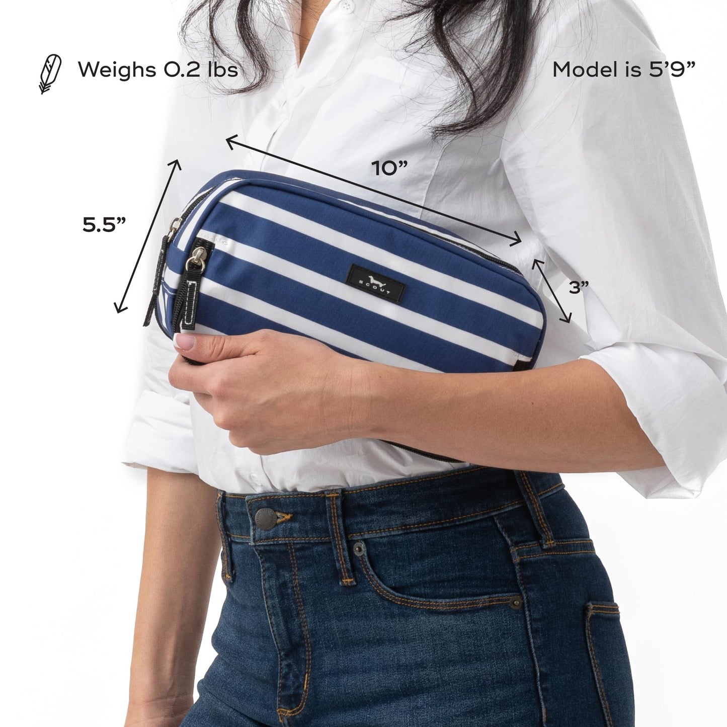 SCOUT 3-Way Toiletry Bag - Travel Makeup Pouch for Women with Three Zipper Compartments - Stands Upright, Wipes Clean
