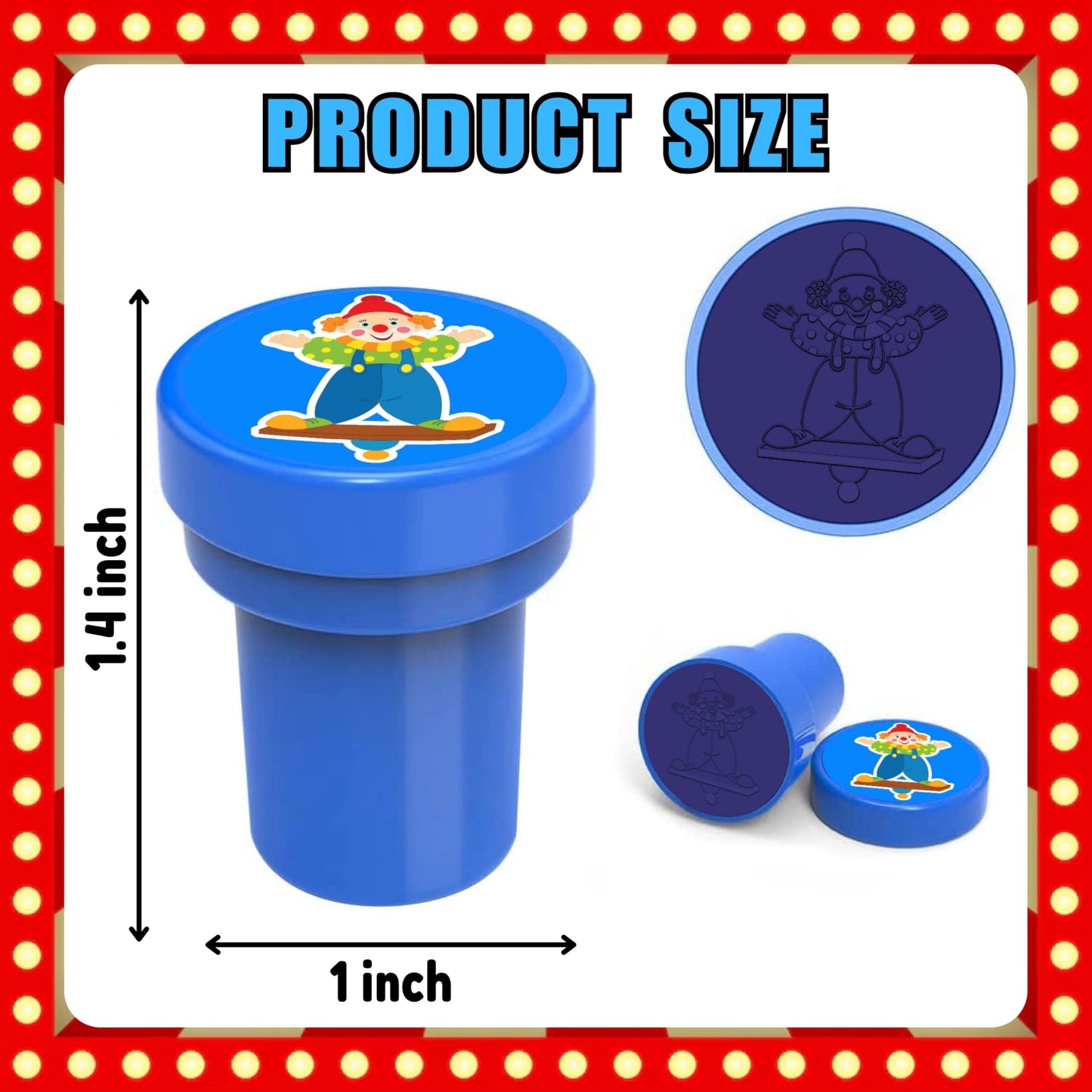 INKSOMOBA 36 PCS Carnival Party Favors for Kids - 24 Temporary Tattoos & 12 Circus Themed Stamps - Ideal Goodie Bag Fillers, Birthday Rewards, Classroom Prizes for Boys & Girls