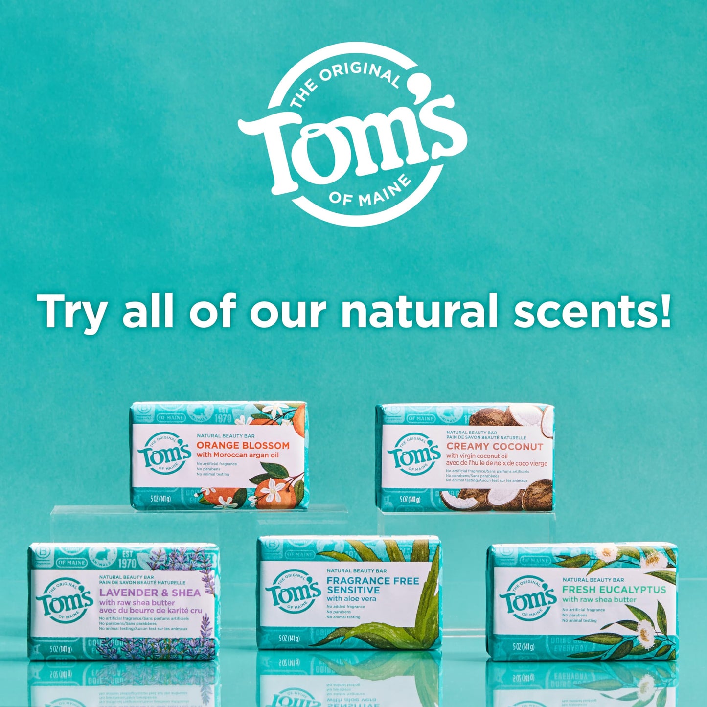 Tom's of Maine Natural Beauty Bar Soap, Creamy Coconut With Virgin Coconut Oil, 5 oz. 6-Pack (Packaging May Vary)