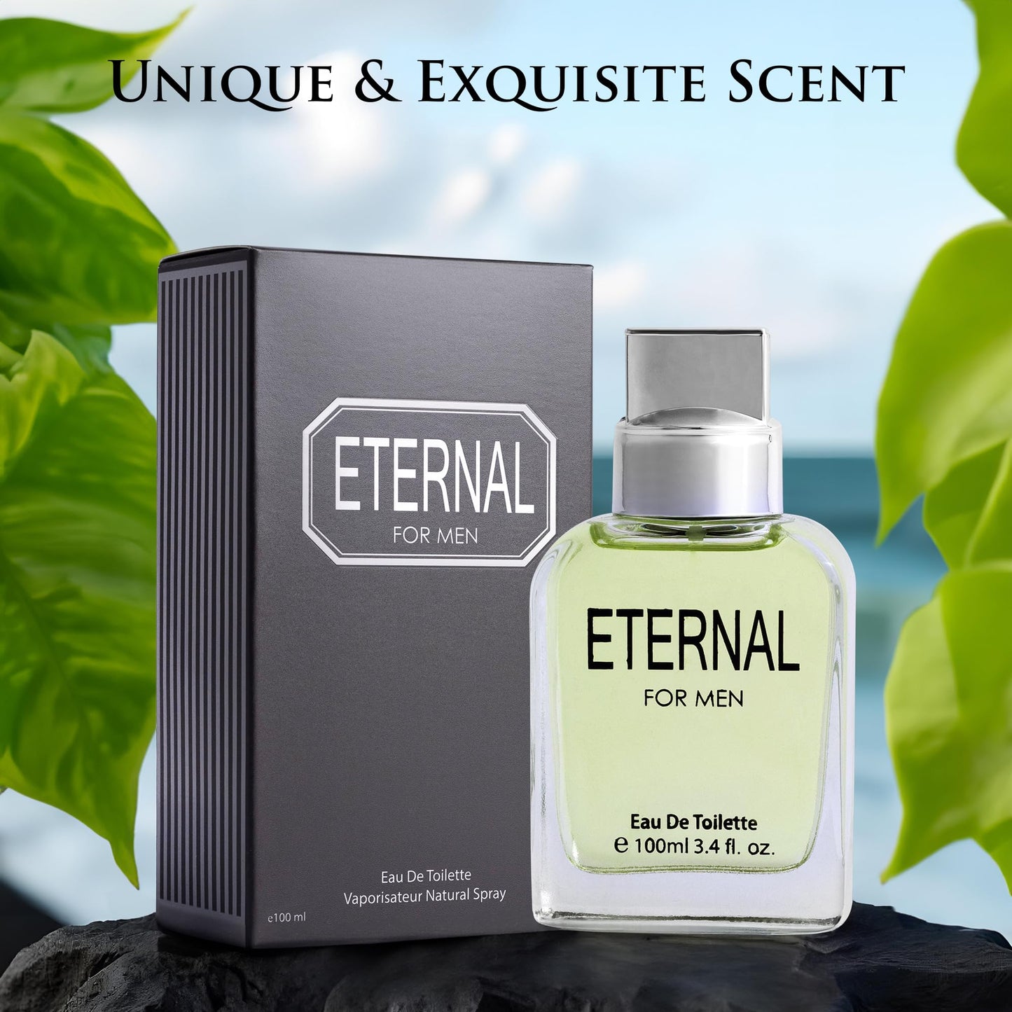 Eternal for Men - 3.4 Fluid Ounce Eau De Parfum Spray - Refreshing Citrusy & Floral Top Notes with Subtle Woody Undertones Smell Fresh All Day Long Gift for All Occasions, Parfume for Men 100ml
