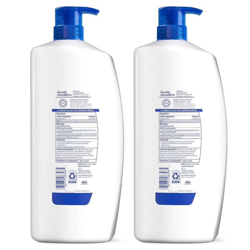 Head & Shoulders Men's Anti-Dandruff Shampoo & Conditioner - 1% Pyrithione Zinc | 31.4 fl oz Twin Pack