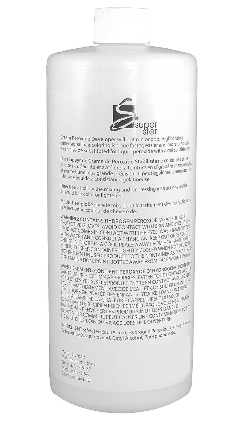 Super Star Cream Peroxide Developer - 4 Oz | Professional Hair Lightening Solution