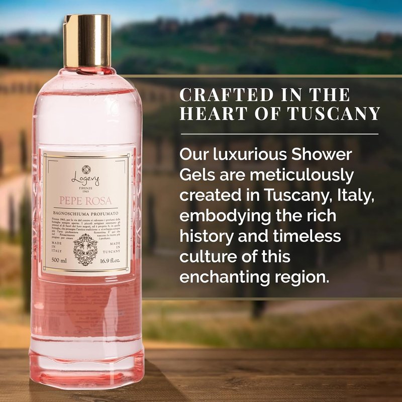 Pepe Rosa Shower Gel - Indulgent Pink Pepper Aroma | Hydrating & Soothing Formula - 500ml
