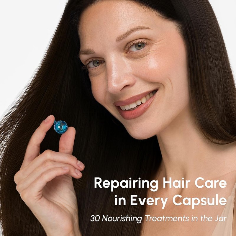 Hair Styling Capsules & Face Moisturizer Collagen Cream - Keratin, Jojoba & Argan Oil | Anti-Frizz Conditioner & Anti-Aging Cream