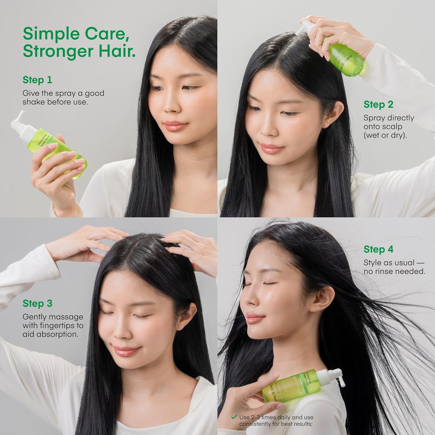 Scalp Serum for Hair Growth Spray - Korean Vegan Treatment for Thinning Hair & Itchy Scalp | Non-Greasy, Lightweight Formula (100 mL)