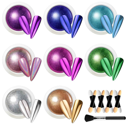 Beetles Gel Nail Polish Kit - 35 Colors + UV Light & 8 Chrome Powders for Stunning Nails