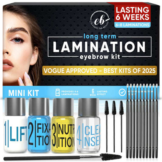 Elevate the Beauty At Home Brow Lamination Kit | Eyebrow Lamination Kit for DIY Use | Long-Lasting Brow Lift Results for Fuller, Defined Brows | Easy 4-Step System with Tools & Video Guide Included