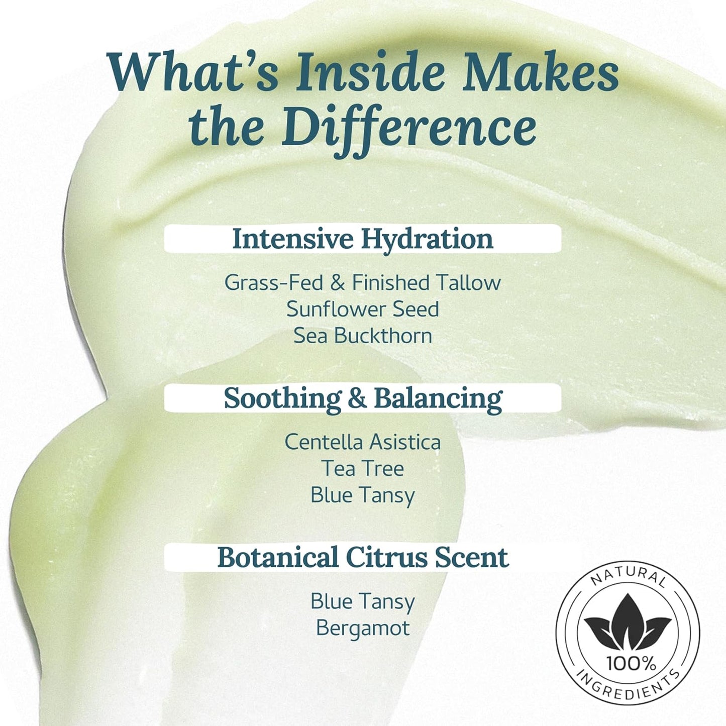 Beef Tallow Skin Cream | Grass-Fed Whipped Tallow Moisturizer - 100% Natural Hydrating Formula for Dry & Sensitive Skin