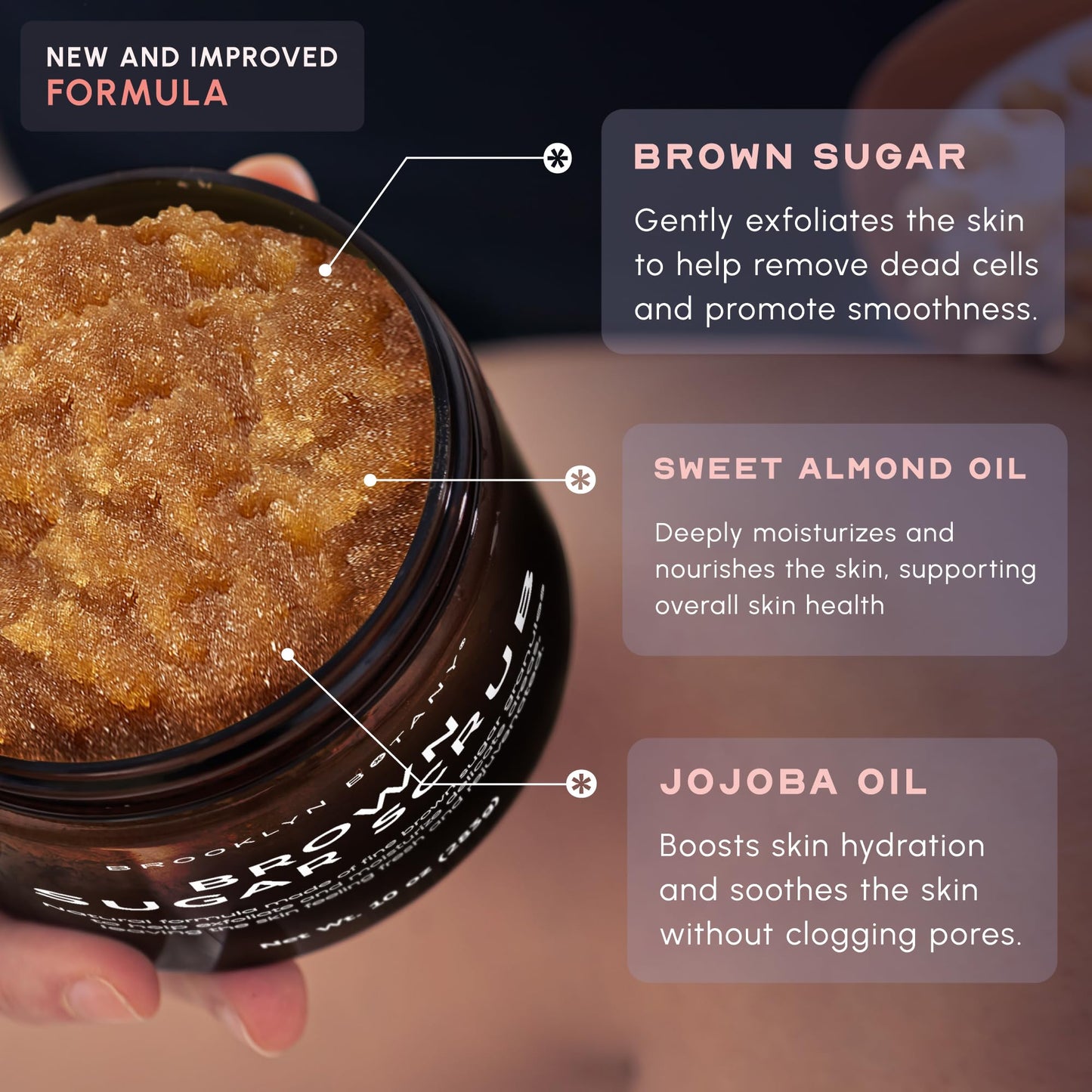 Brooklyn Botany Brown Sugar & Coconut Milk Body Scrub Set – Exfoliating and Moisturizing Face, Body, Hand & Foot Scrubs – 2 x 10 oz