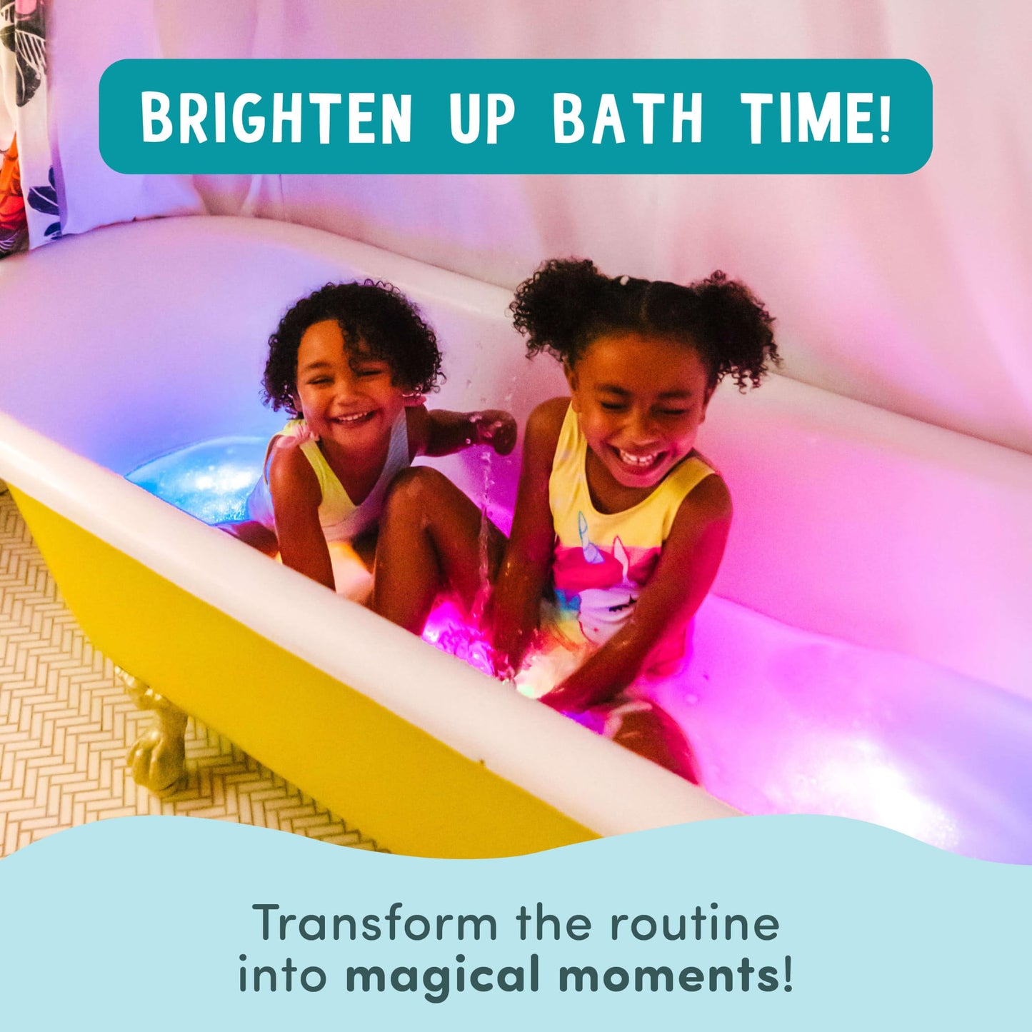 Glo Pals Water-Activated Light-Up Bath Toy Cubes, 4 Colors, 12 Pack