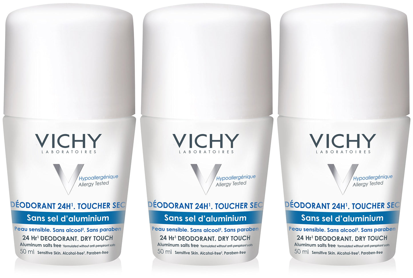 Vichy 24 Hour Dry Touch Deodorant, Aluminum Free and Allergy Tested