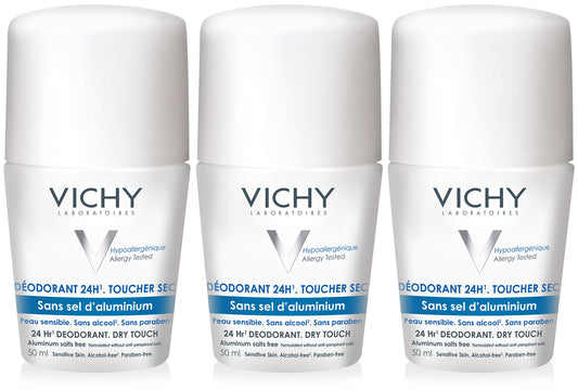 Vichy 24 Hour Dry Touch Deodorant, Aluminum Free and Allergy Tested