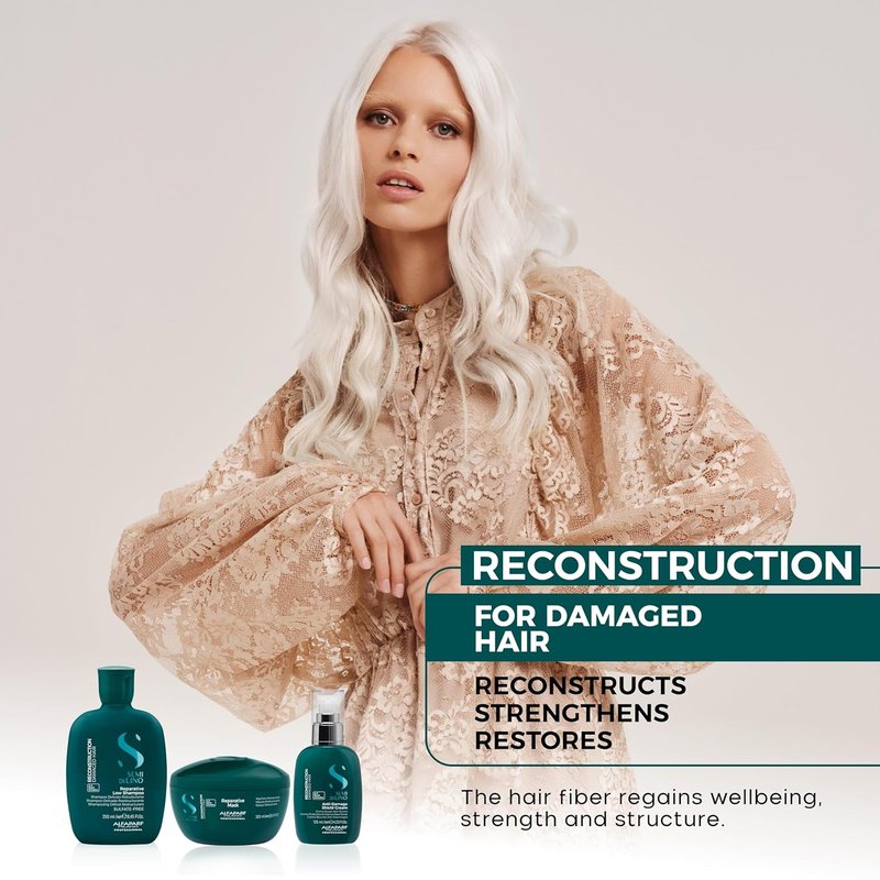 ALFAPARF MILANO Semi di Lino Hair Mask - Bond Repair Treatment for Colored & Damaged Hair | Medium to Thick Hair