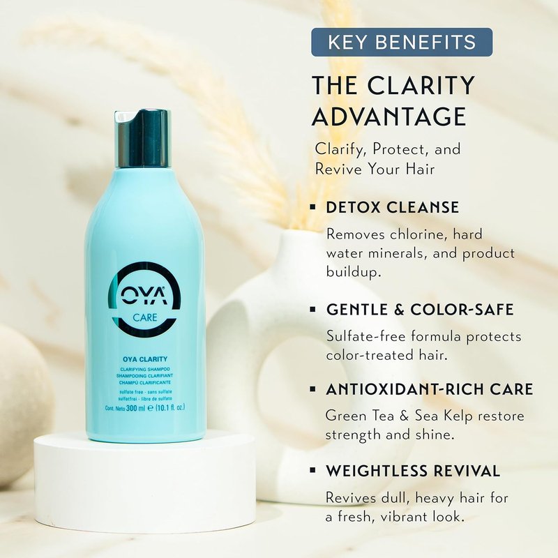 OYA CLARITY Clarifying Shampoo - Sulfate-Free Deep Cleanser for Oily Hair | Gentle Anti-Residue with Amino Acids & Sea Kelp - 300ml