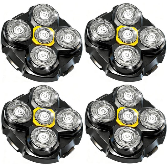 5 Head Shaver Replacement Head for MicroTouch Titanium Shaver for Bald Men Head and Face Wet/Dry Shaving (Black(4count))