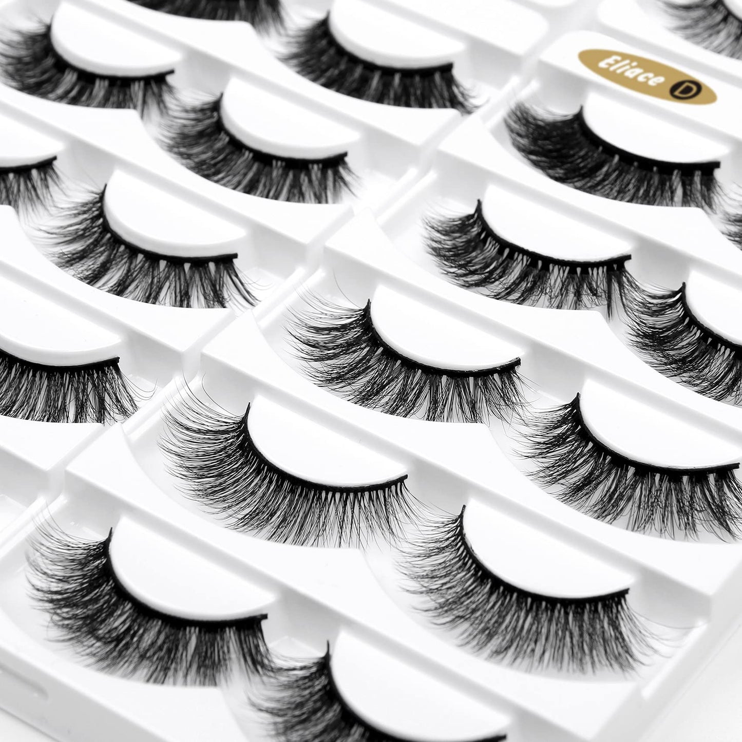 Eliace False Eyelashes Natural look Cat Eye Lashes Wispy Strips,6D Volume Mink lashes 30 Pairs 10 Mixed Styles Fake Eyelashes Pack,Wispy Eyelash Soft Reusable Dramatic Fluffy Beauty Lash Wholesale