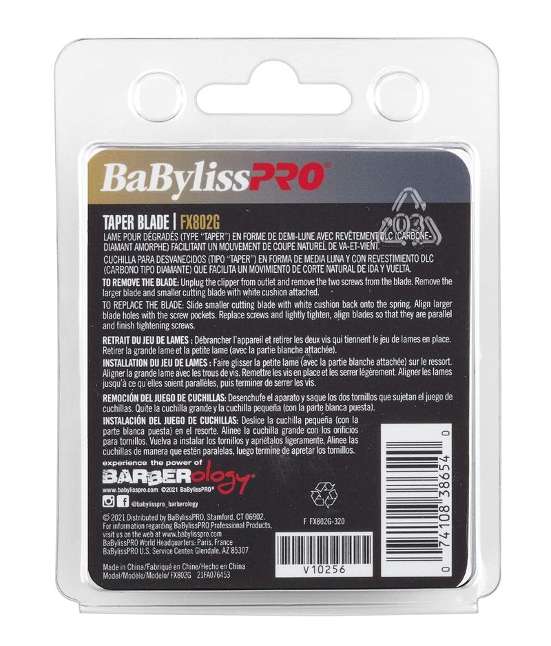 BaBylissPRO Replacement Taper Clipper Blades - Compatible with FX870, FX825, FX673 | 2-Hole Blade Systems