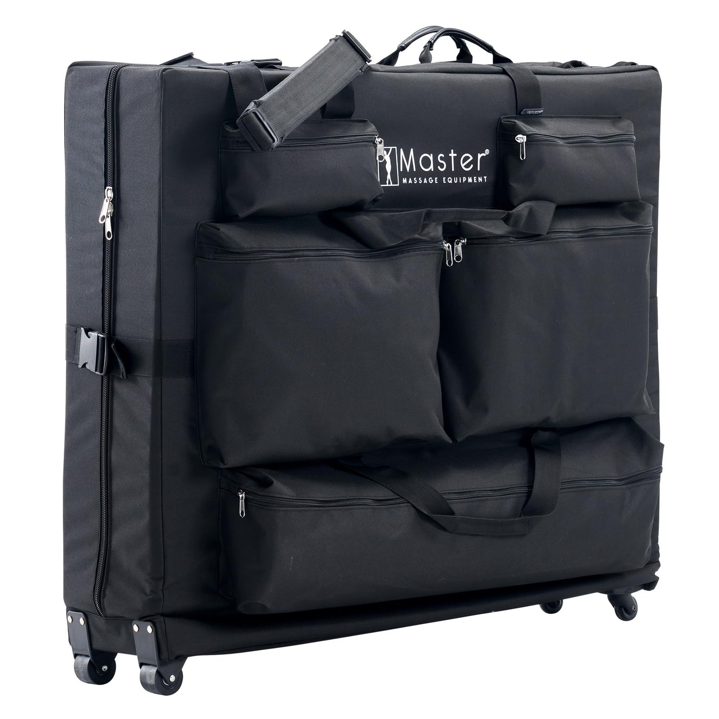 Master Massage Luggage Style Wheeled Massage Table Carrying Case 27” to 32” Width Folding Massage Table- Black