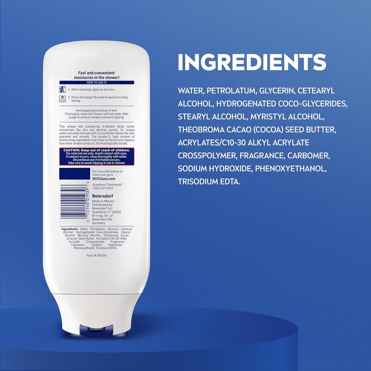 NIVEA Cocoa Butter In Shower Lotion - Water Activated Moisturizer for Dry Skin | 13.5 FL OZ, Pack of 3