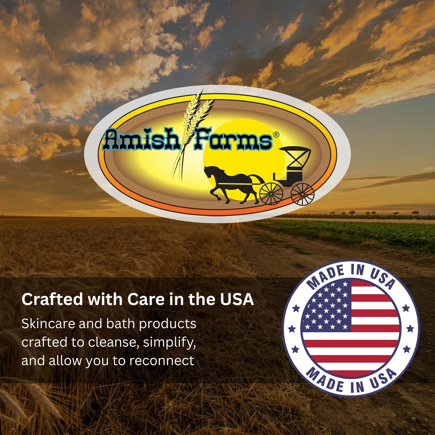 Amish Farms Bar Soap w/All Natural Bentonite Clay (6 Bars) Made in USA, Vegan Moisturizing for Sensitive Skin | Women & Mens Face & Body Bar Bath Soap for Shower | Clean Scent | 5 Ounce Each