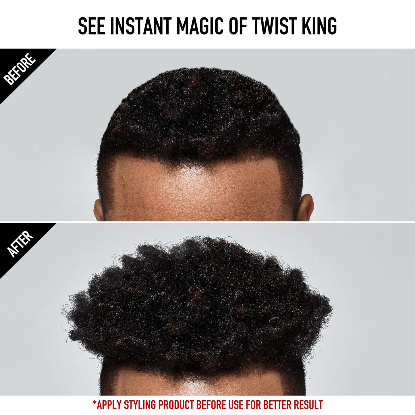 Red by Kiss Bowwow Twist King Premium Luxury Twist Styler Comb Brush, Durable Washable Alternative for Sponge for Barbers and Daily Use, Ideal for Afro, Curly, Coiled, 4C Hair