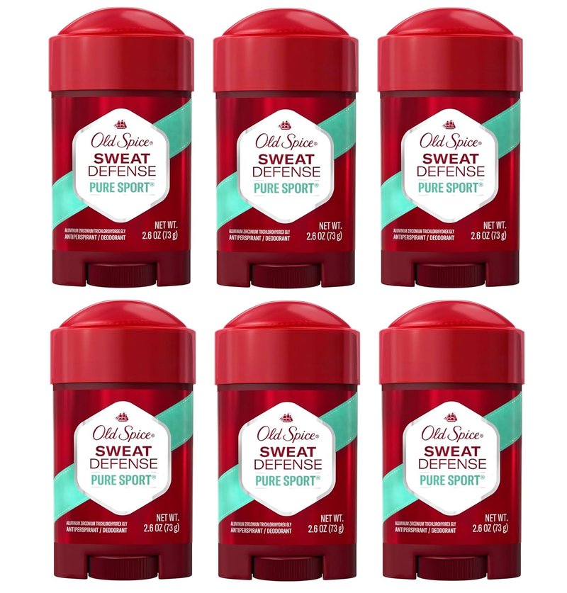 Old Spice Anti-Perspirant - Pure Sport+ Soft Solid | 2.6 Oz, Pack of 6