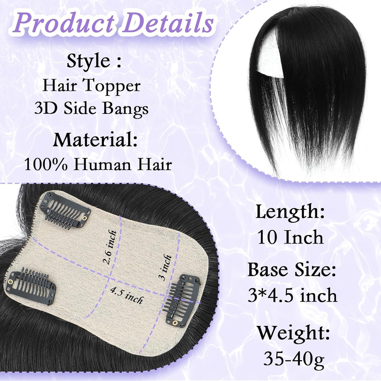 LEDIZE Hair Toppers for Women Real Human Hair, 360° Cover Middle Part Human Hair Toppers for Women with Thinning Realistic Scalp Line Upgrade Basement Toppers Hair Pieces Light Brown, Side Bangs