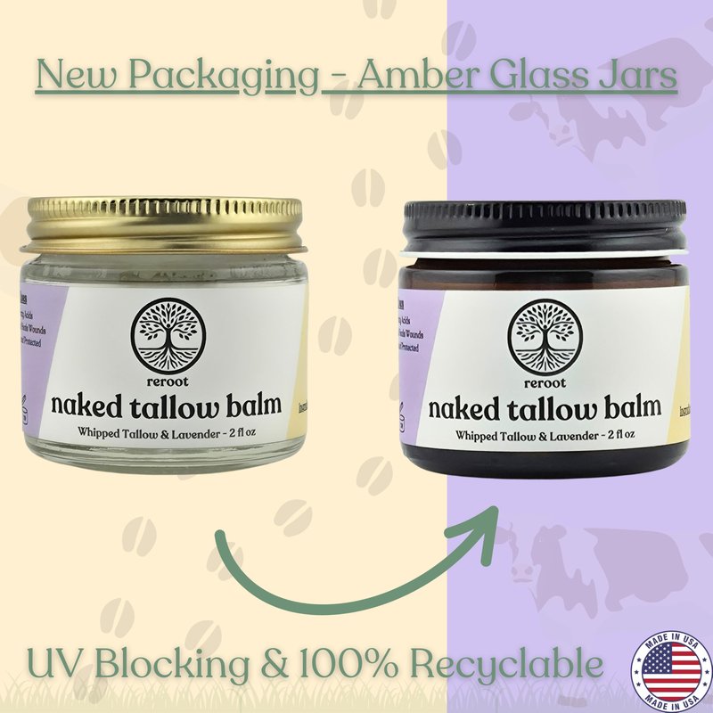 Beef Tallow for Skin | LAVENDER NAKED TALLOW BALM I 2 Ingredients - 100% Grass Fed Beef Tallow & Lavender | Whole Body & Face Whipped Tallow | Sensititve Dry Skin, Eczema, Psoriasis, Rosacea
