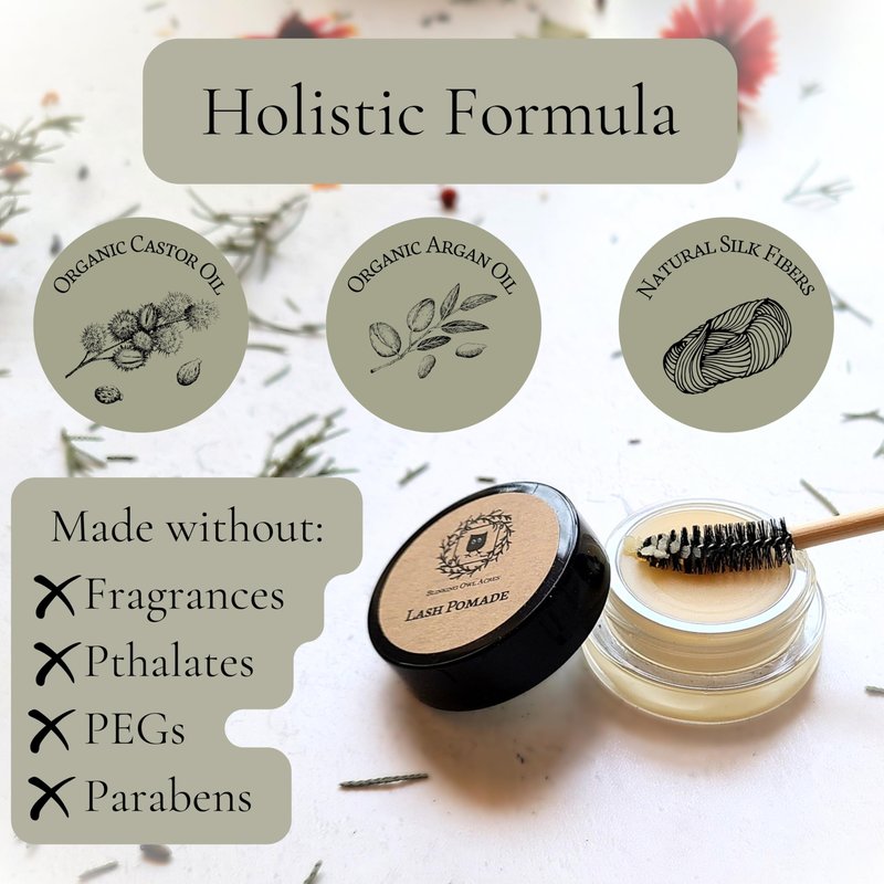 Blinking Owl Acres - Mascara Alternative | Lash Pomade | Long-Lasting Lash Health | Natural Eyelash Growth Serum with Organic Castor Oil & Argan Oil | Increases Length & Volume | Natural Silk Fibers