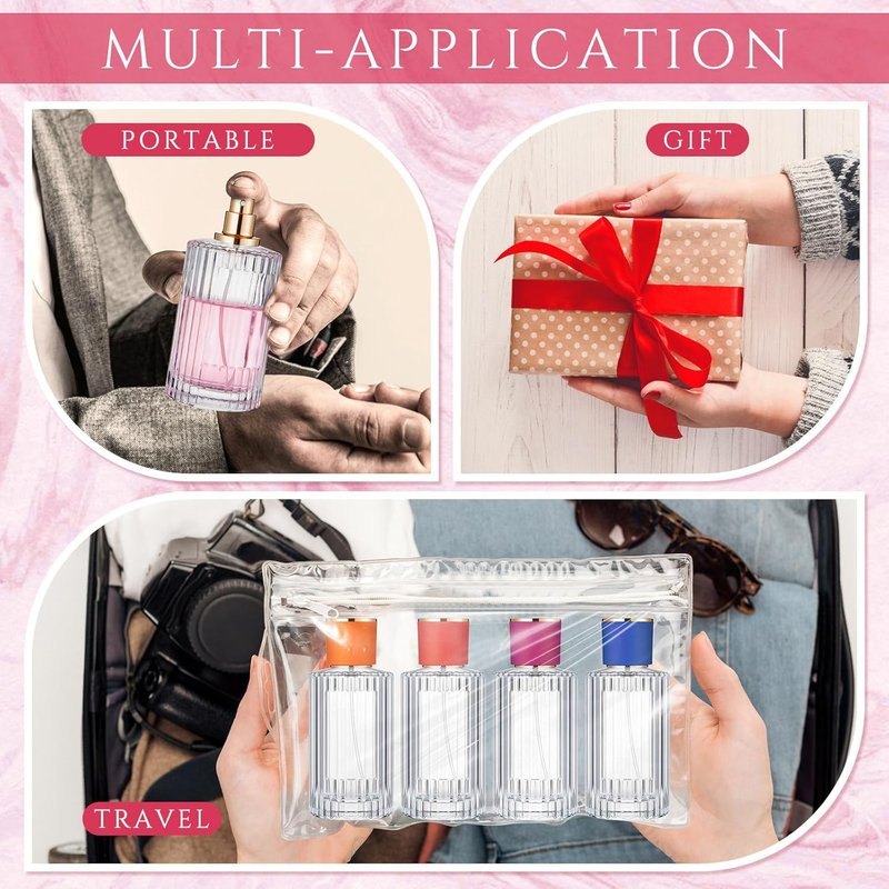Empty Glass Perfume Bottles - 6 Pcs Refillable Atomizer Set for DIY Fragrance | 30/50/100ml Mixed Colors